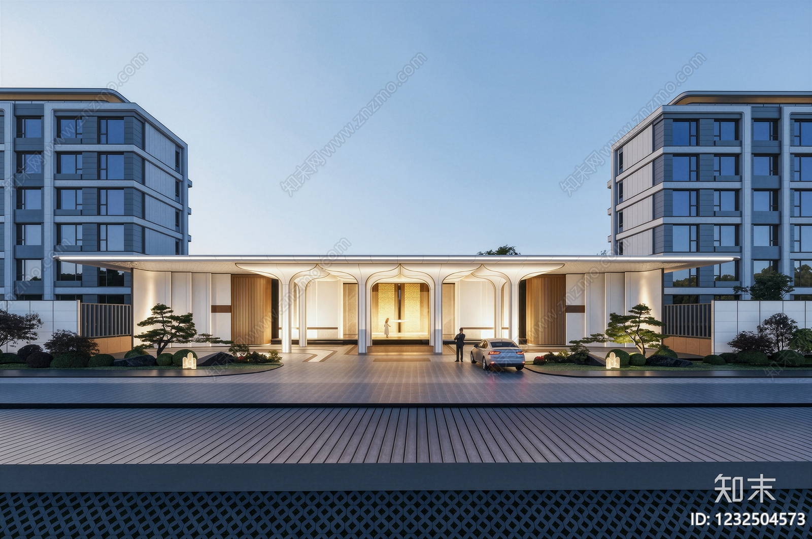 现代小区建筑SU模型下载【ID:1232504573】
