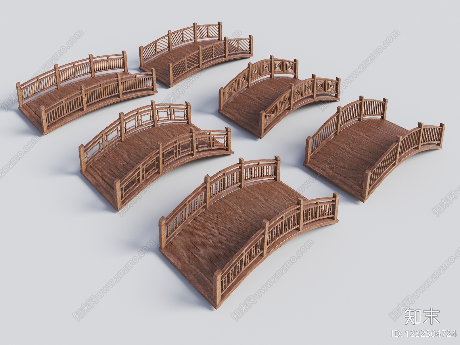 中式景观桥3D模型下载【ID:1232504724】