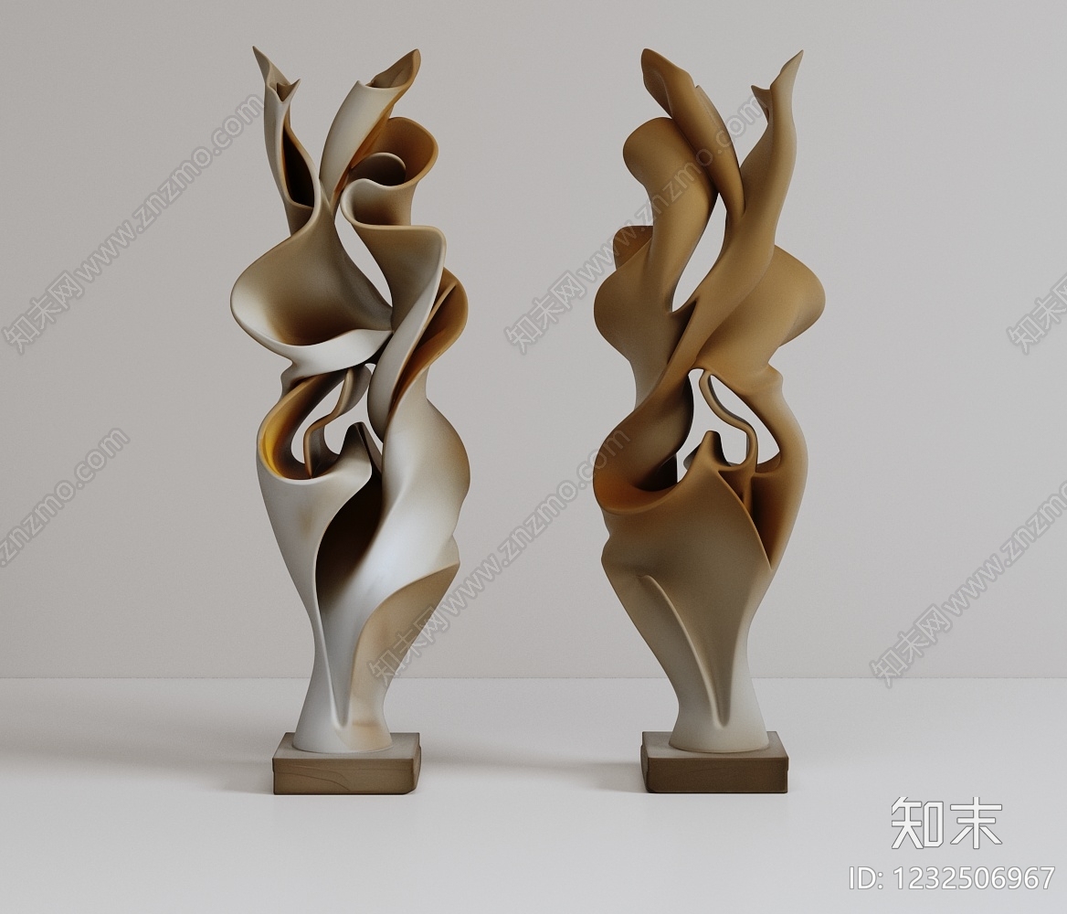 抽象雕塑风格雕塑摆件3D模型下载【ID:1232506967】