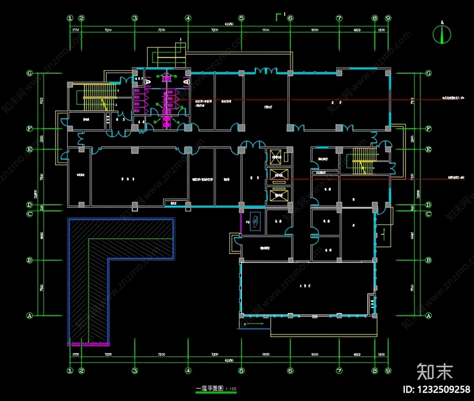 医院建筑cad施工图下载【ID:1232509258】