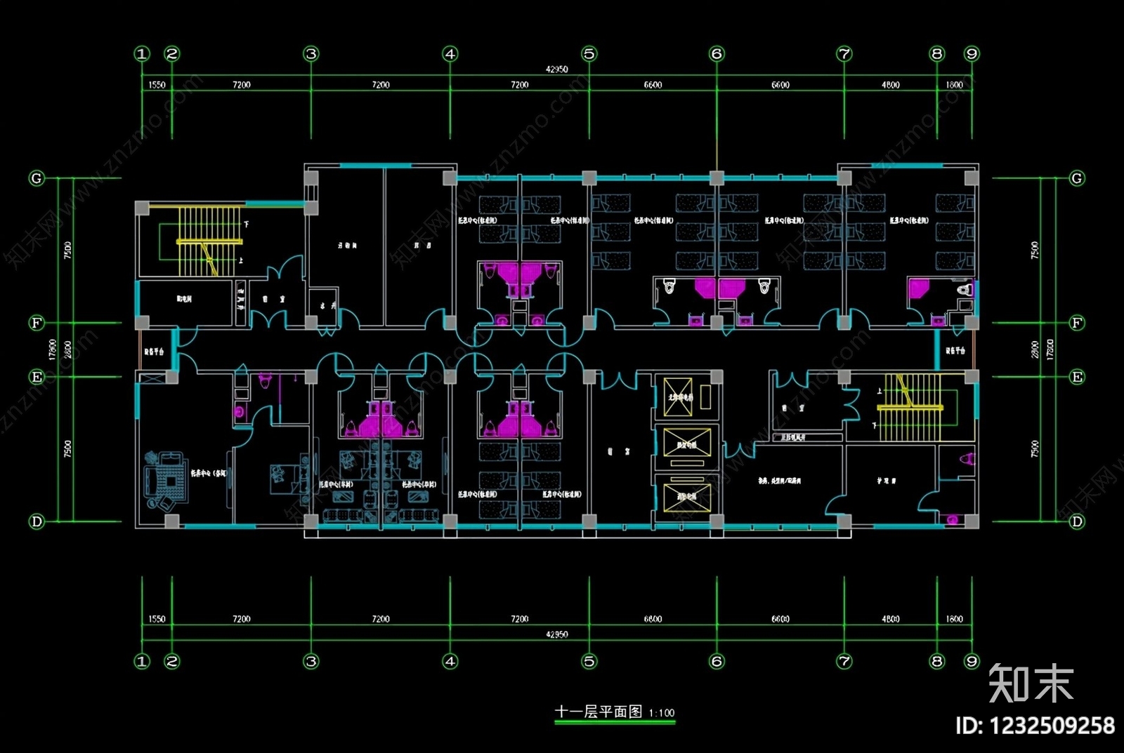 医院建筑cad施工图下载【ID:1232509258】