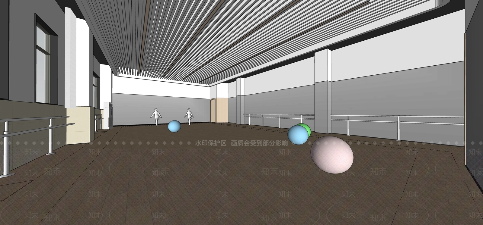 现代简约瑜伽室SU模型下载【ID:1232509522】