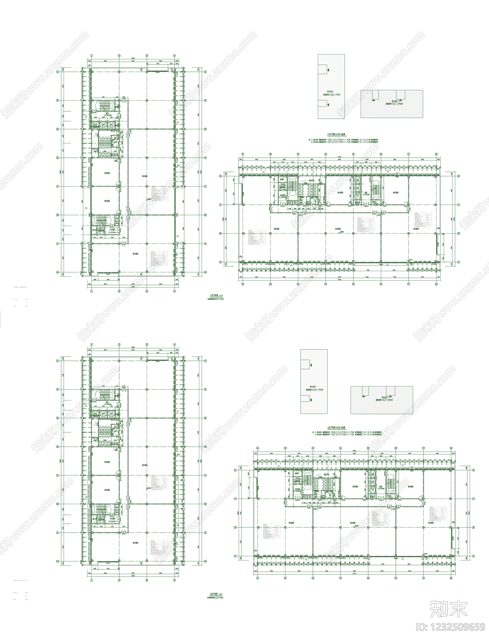 办公楼建筑cad施工图下载【ID:1232509659】