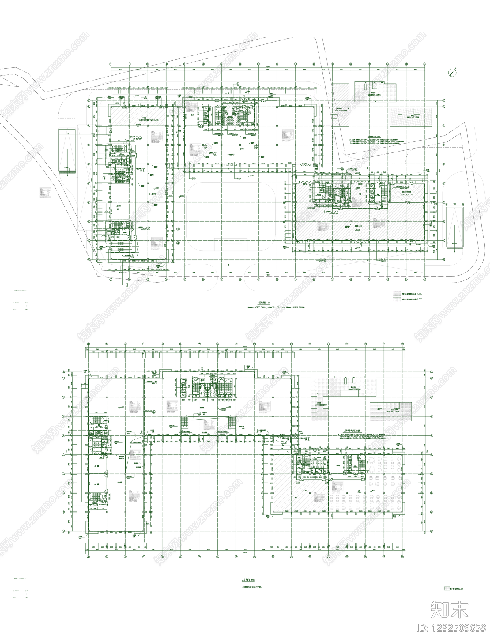 办公楼建筑cad施工图下载【ID:1232509659】