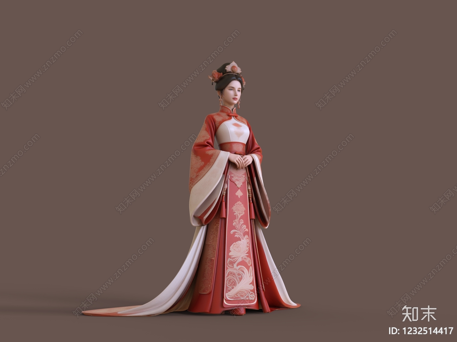 中式女人SU模型下载【ID:1232514417】