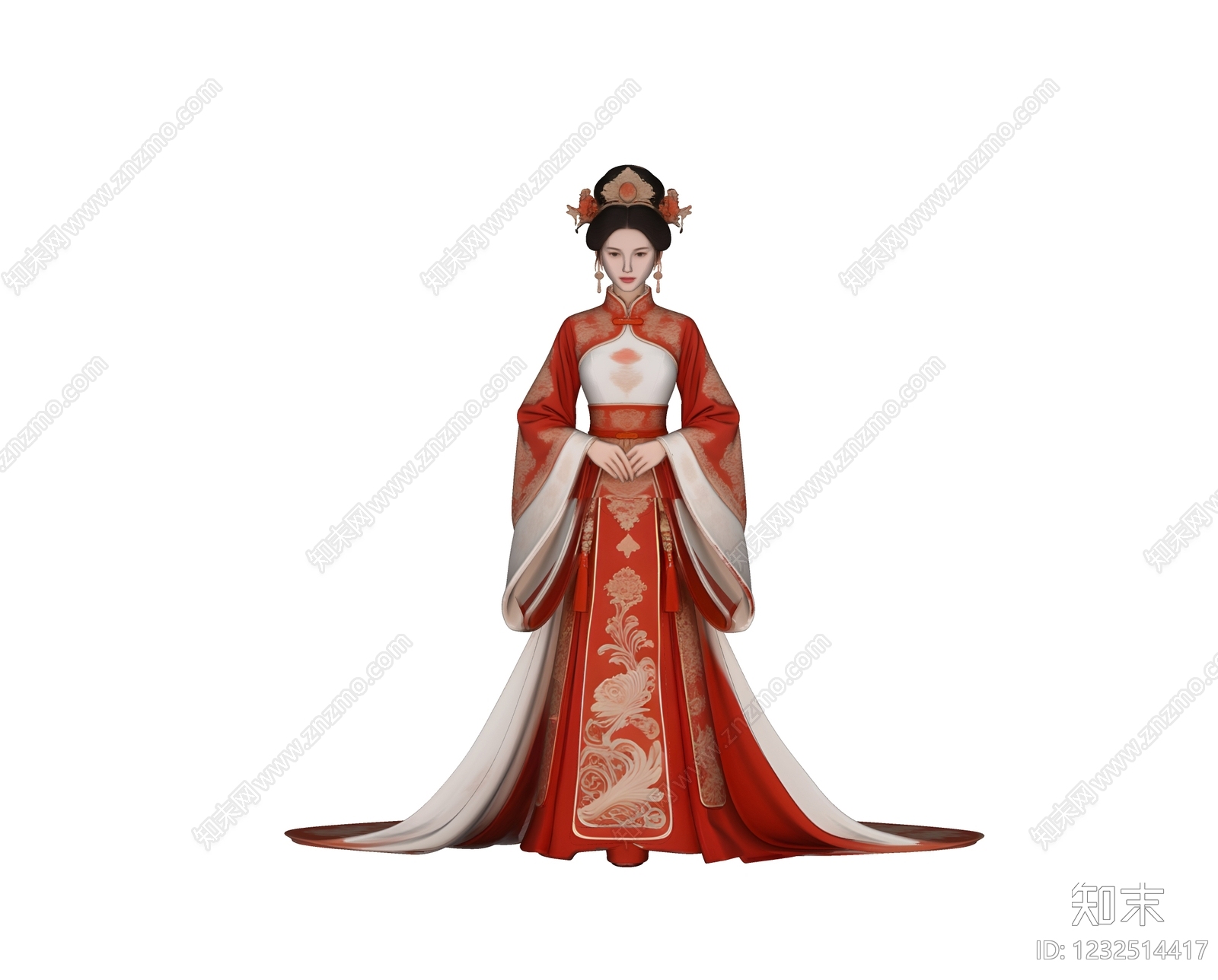 中式女人SU模型下载【ID:1232514417】