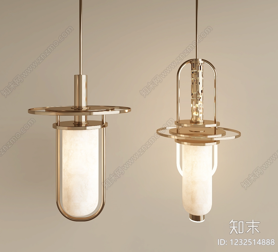 轻奢吊灯SU模型下载【ID:1232514888】