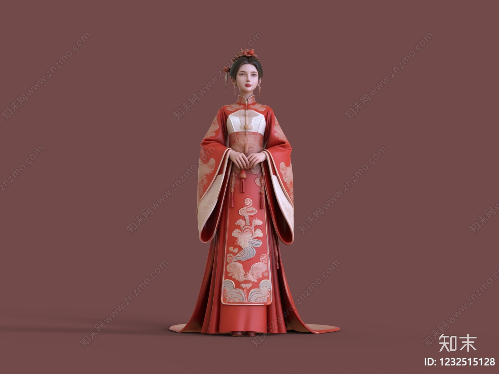 中式女人SU模型下载【ID:1232515128】