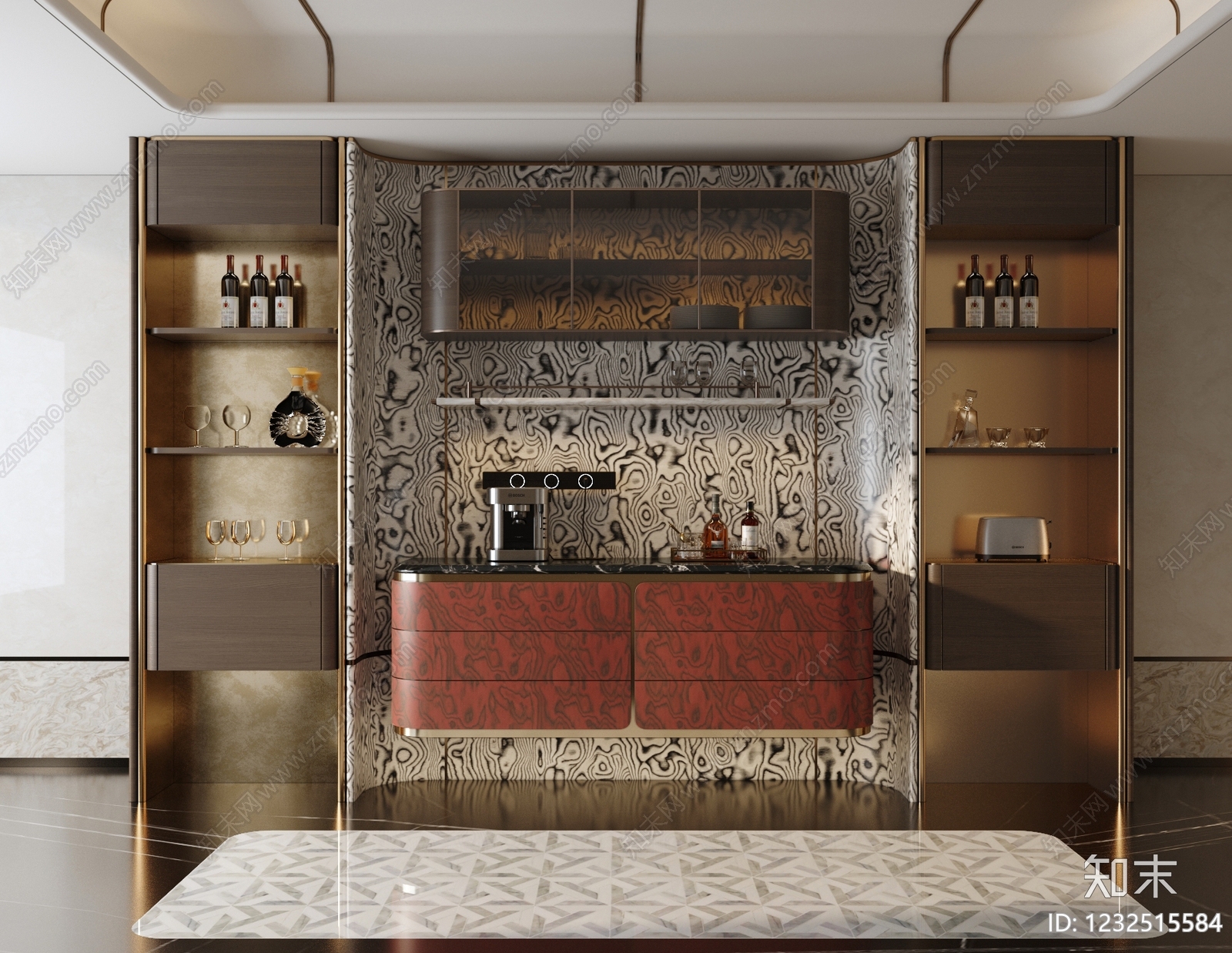轻奢酒柜3D模型下载【ID:1232515584】