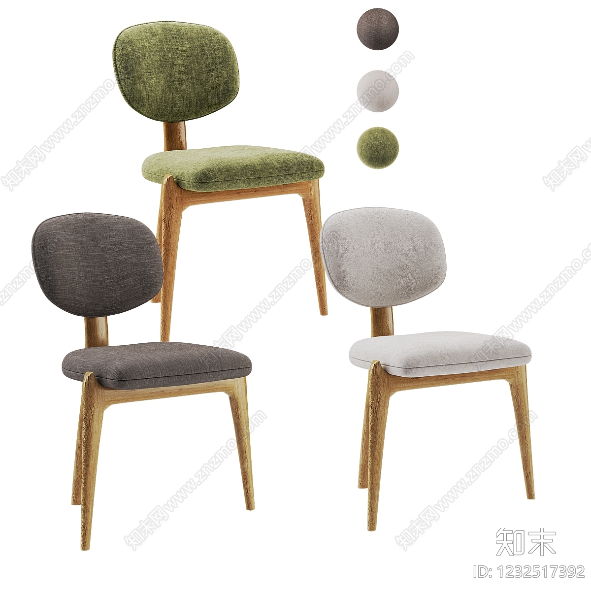 北欧餐椅3D模型下载【ID:1232517392】