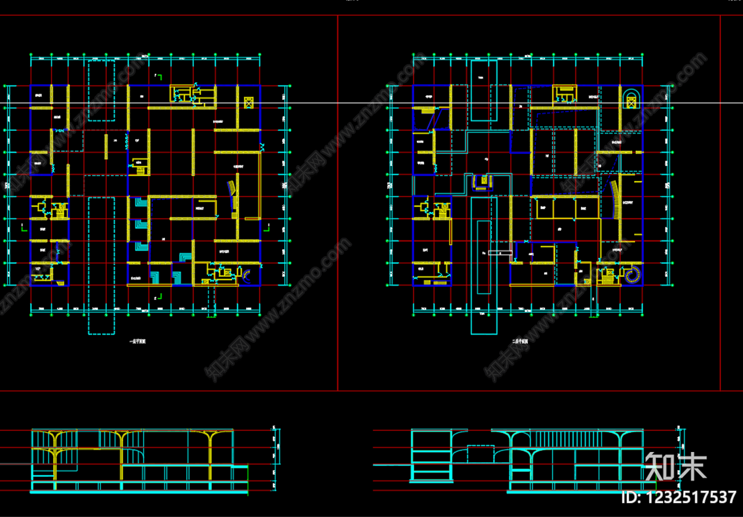美术馆建筑cad施工图下载【ID:1232517537】