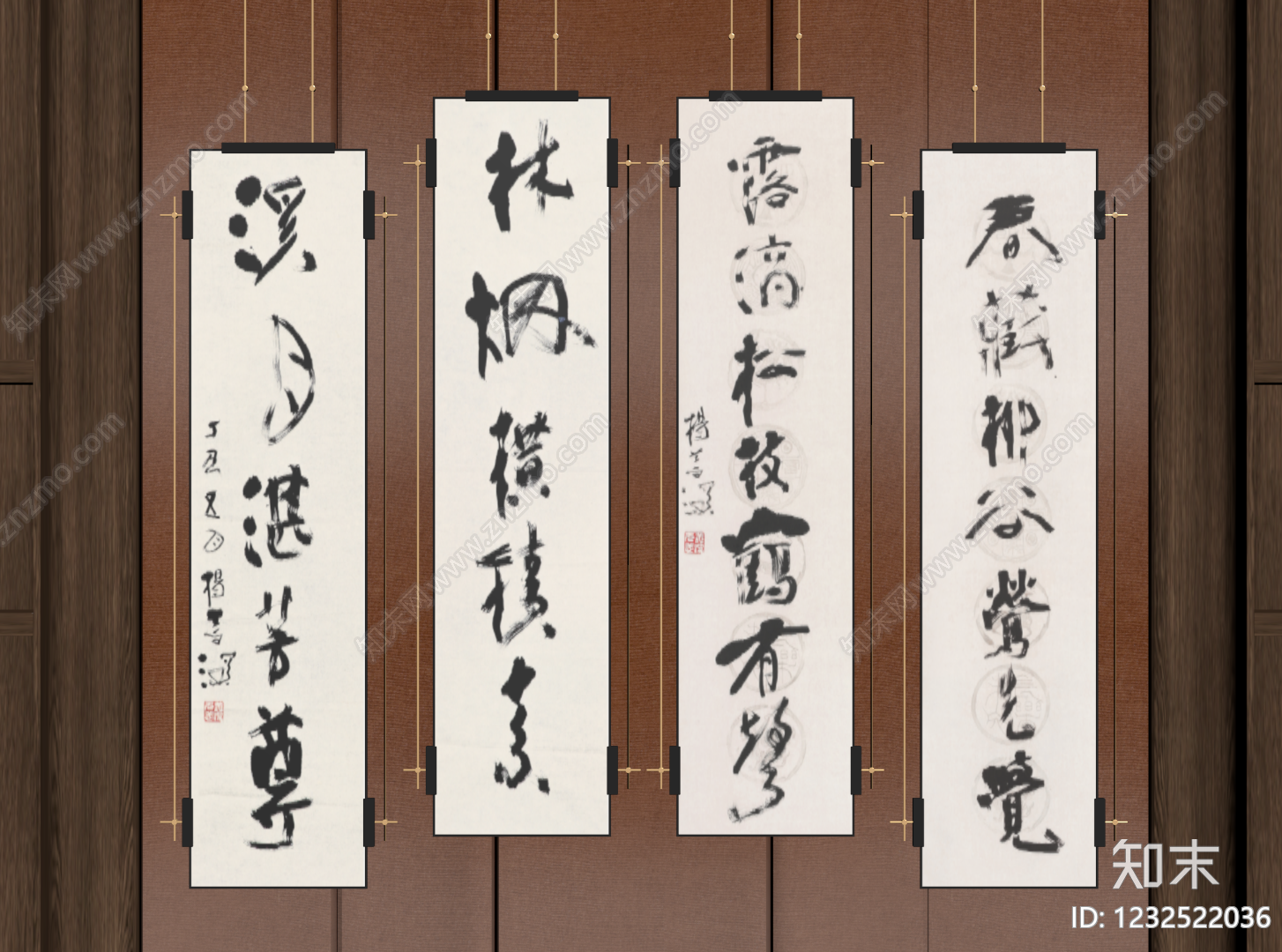 新中式字画SU模型下载【ID:1232522036】