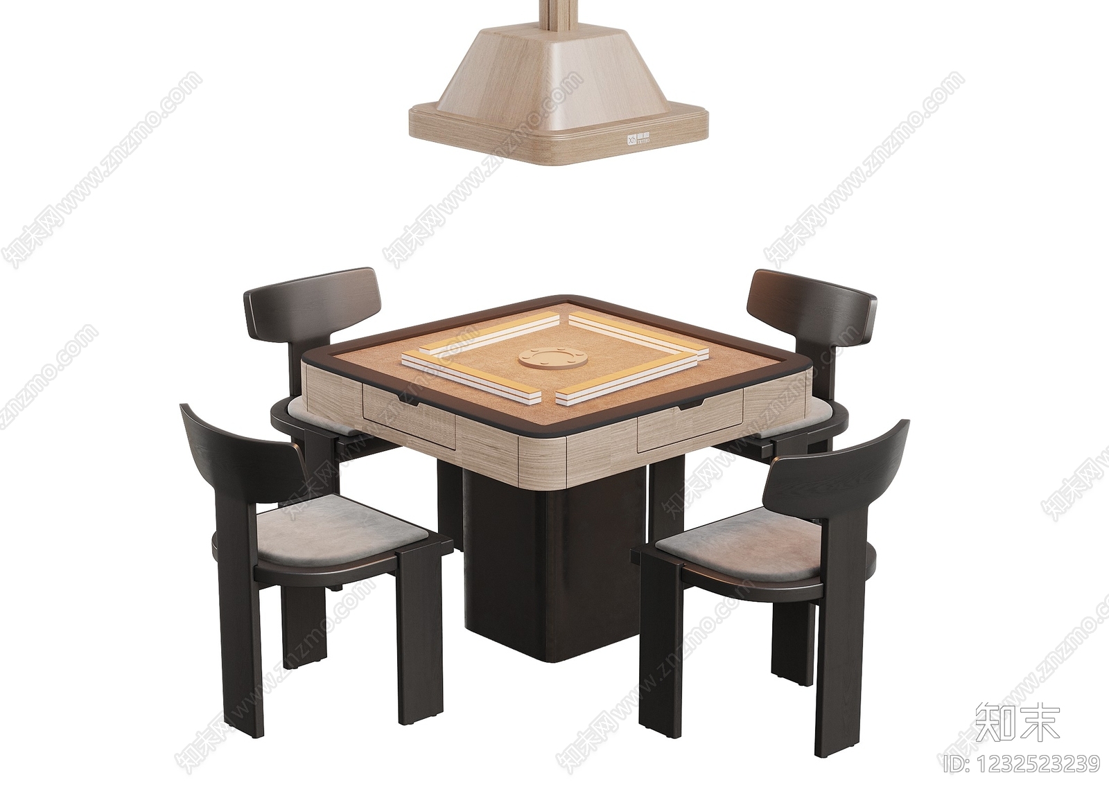 现代简约麻将桌3D模型下载【ID:1232523239】