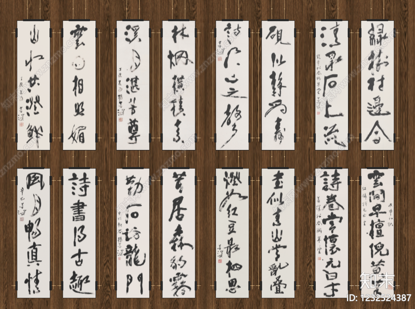 新中式字画SU模型下载【ID:1232524387】