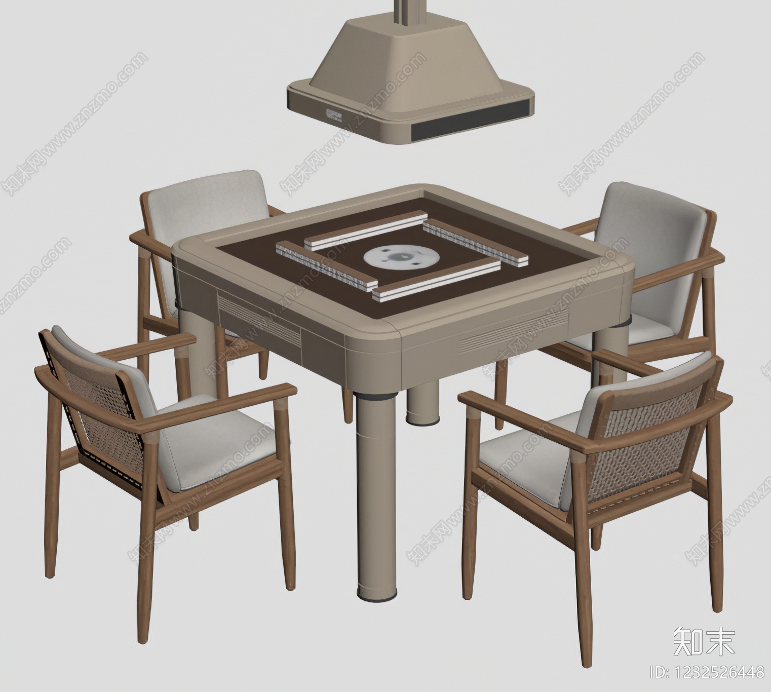 新中式麻将桌SU模型下载【ID:1232526448】