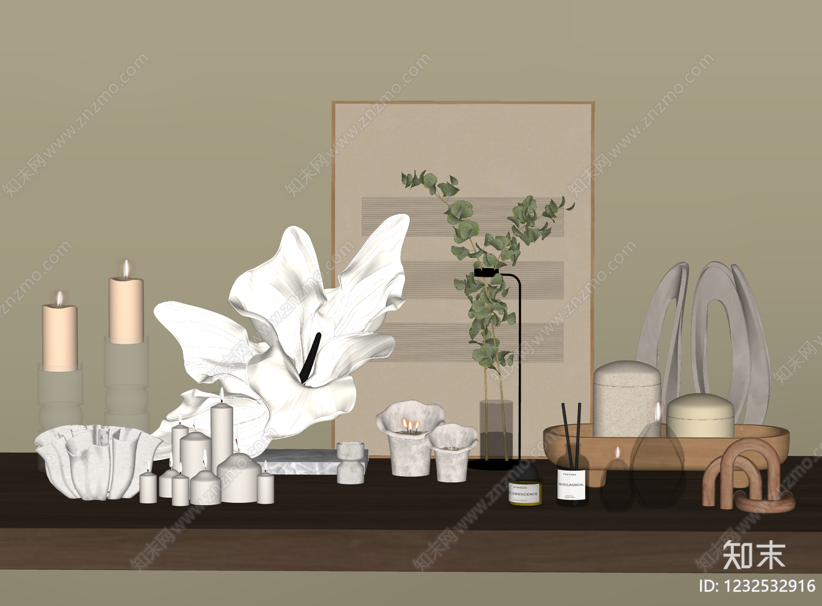 侘寂摆件组合SU模型下载【ID:1232532916】