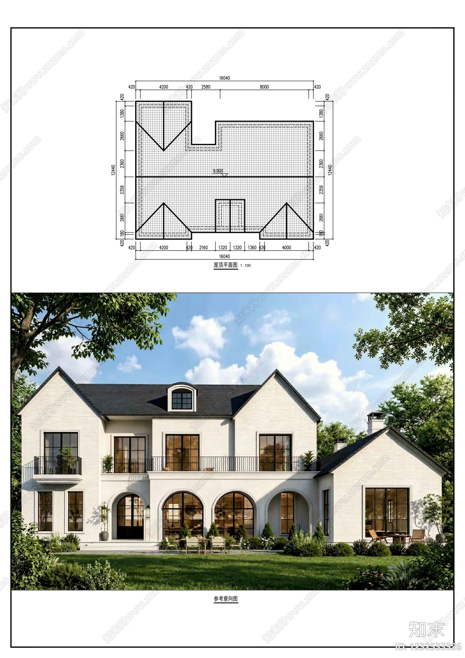 别墅建筑cad施工图下载【ID:1232533326】