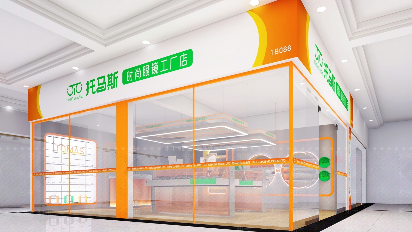 现代简约眼镜店SU模型下载【ID:1232533832】
