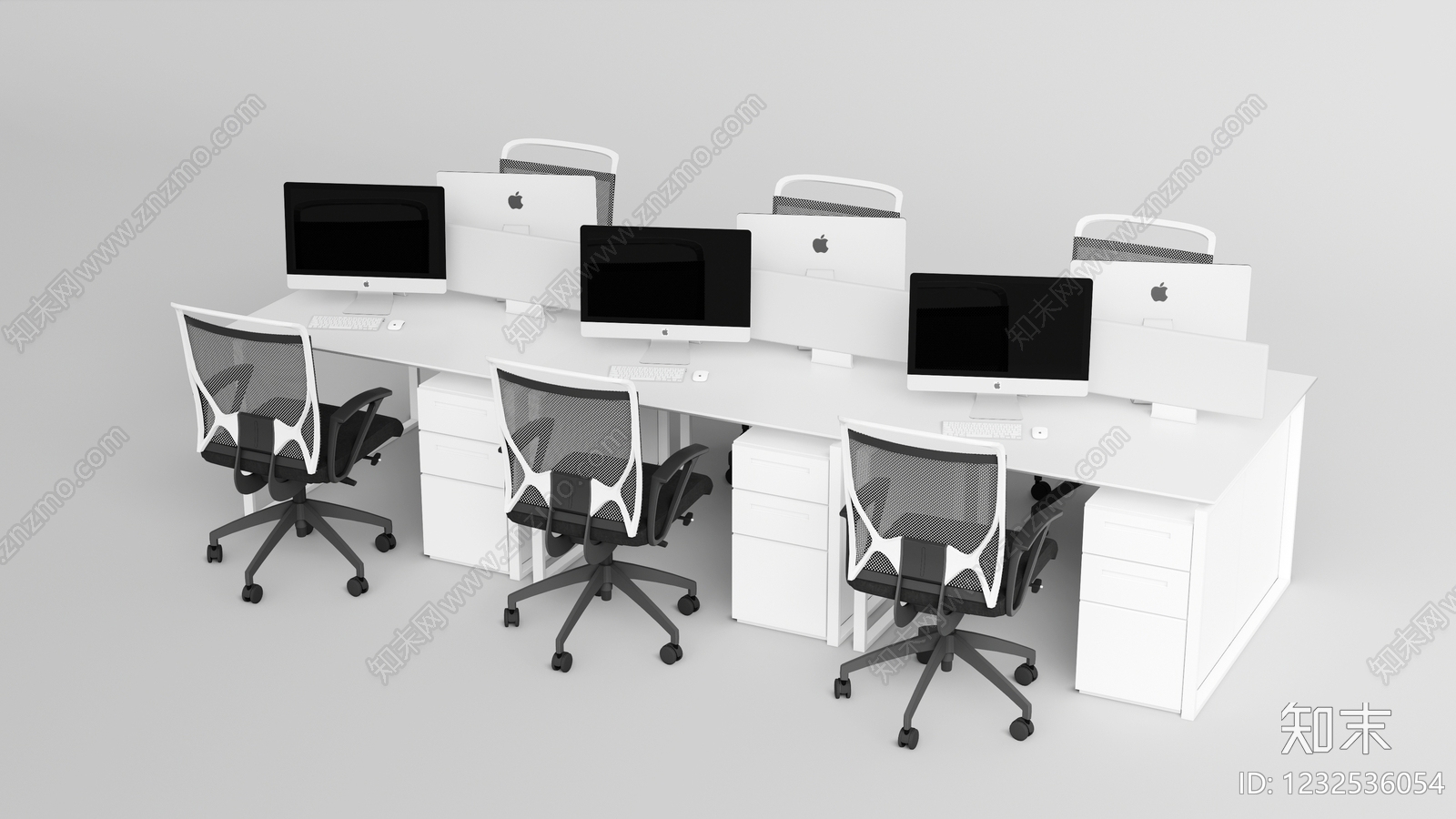 极简办公桌3D模型下载【ID:1232536054】