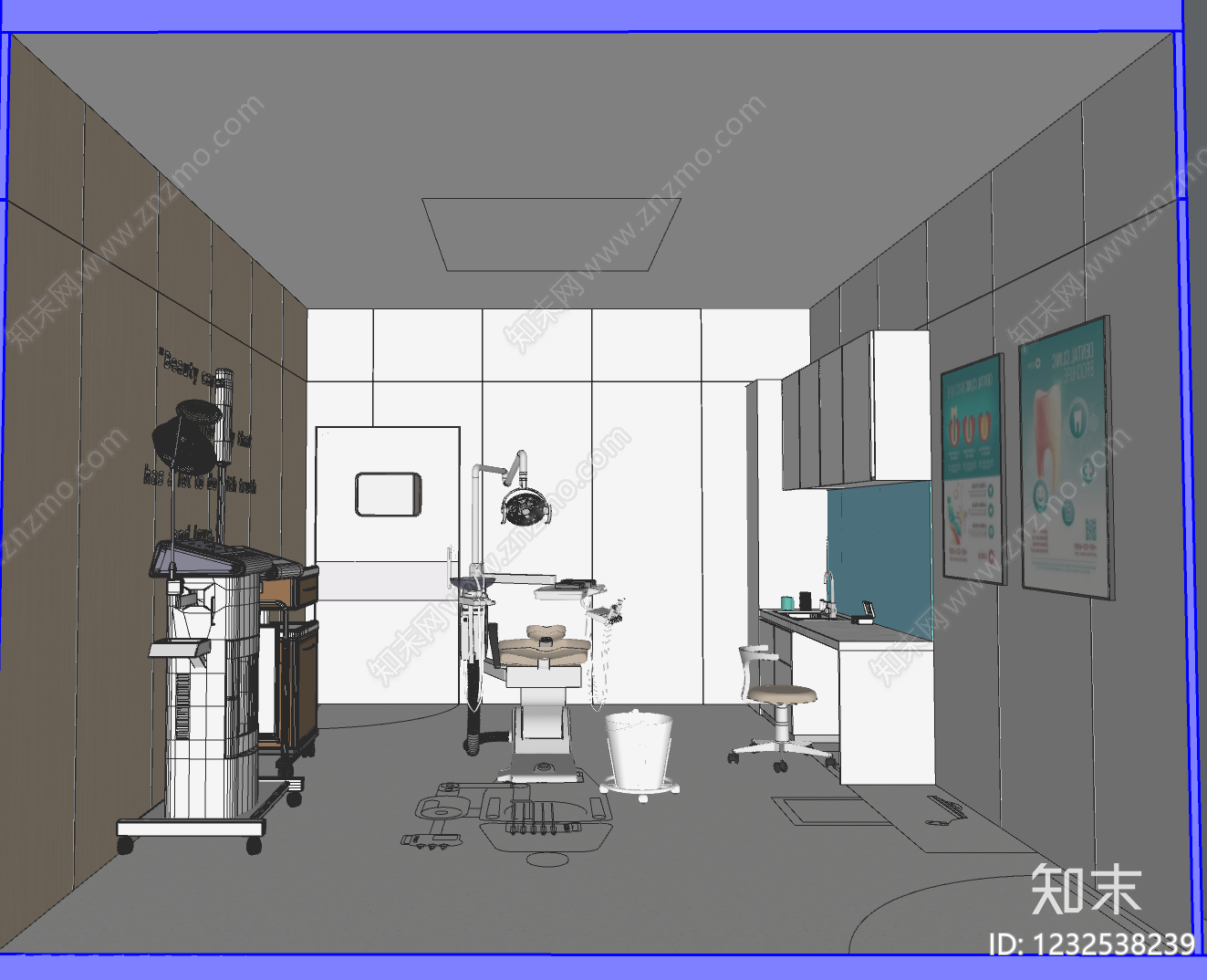 现代简约医院SU模型下载【ID:1232538239】