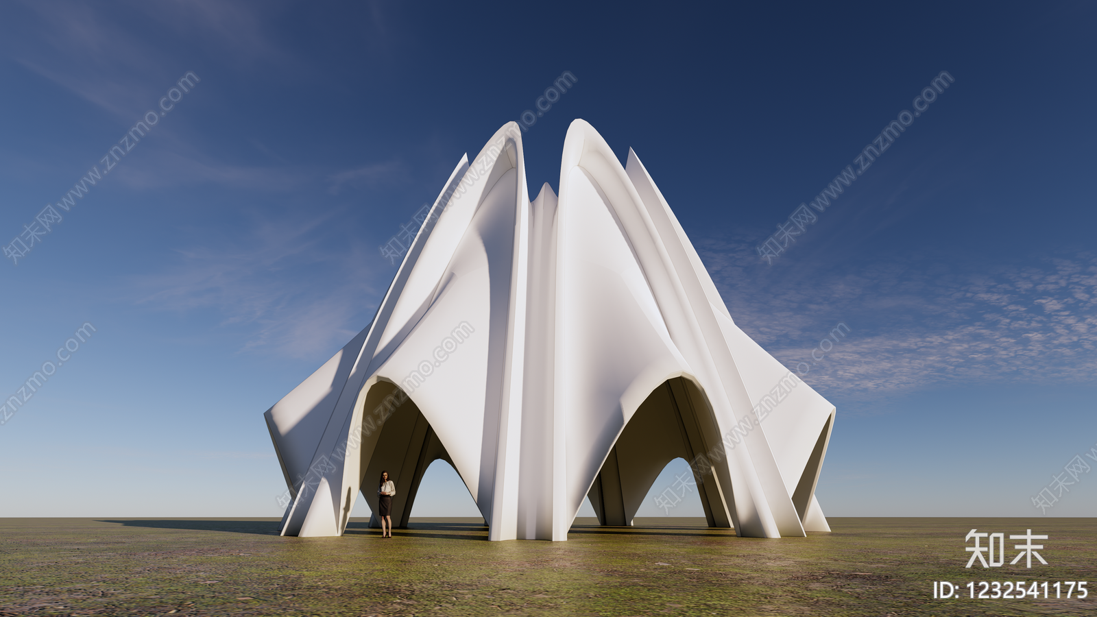未来主义风格建筑SU模型下载【ID:1232541175】