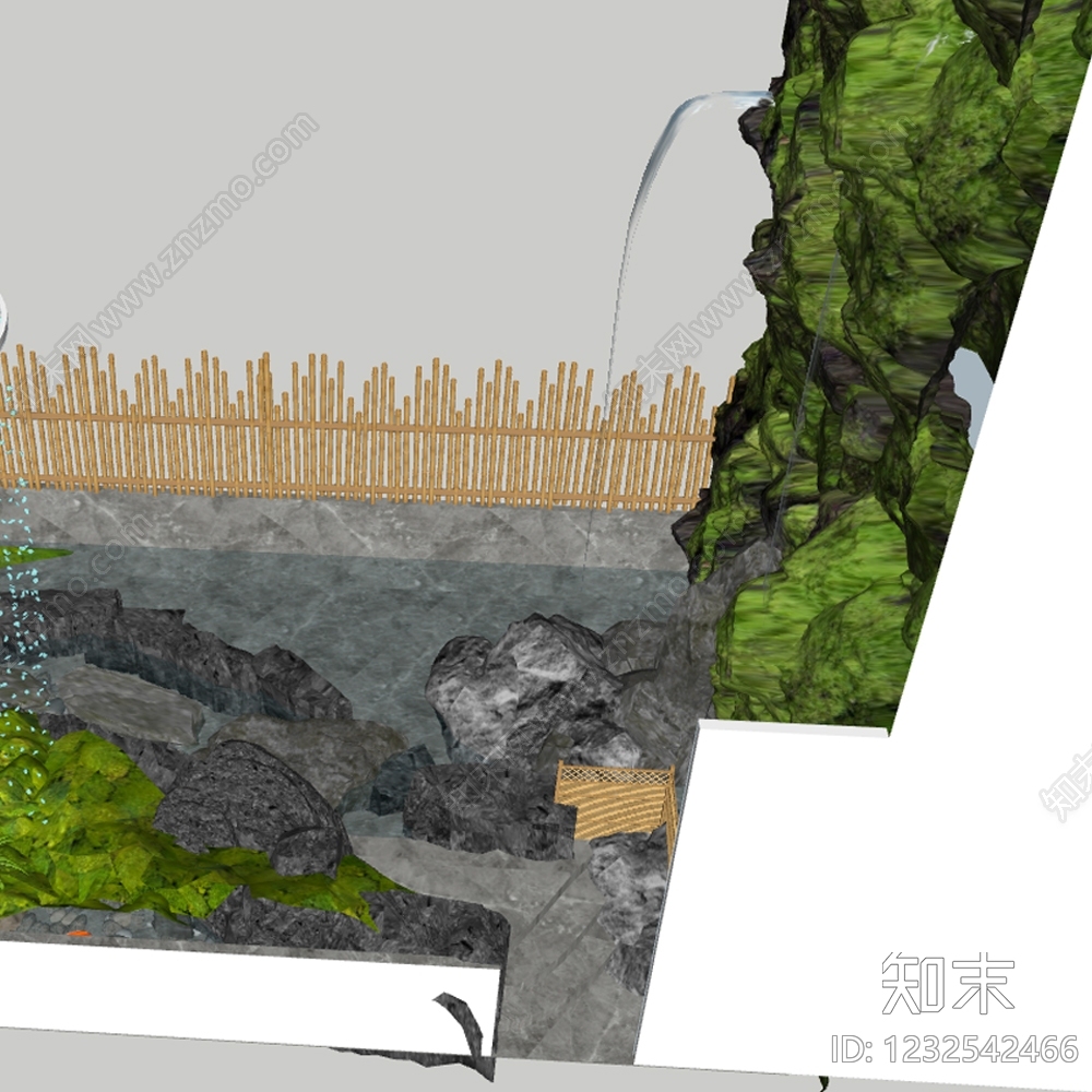 新中式景观商业综合体景观SU模型下载【ID:1232542466】