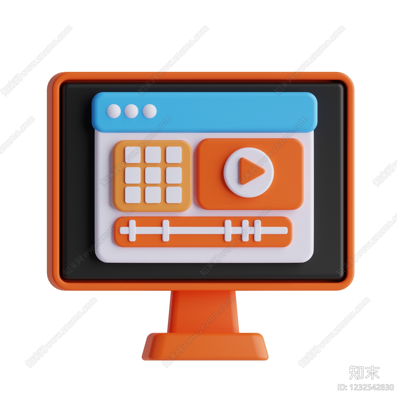 孟菲斯电脑3D模型渲染效果图