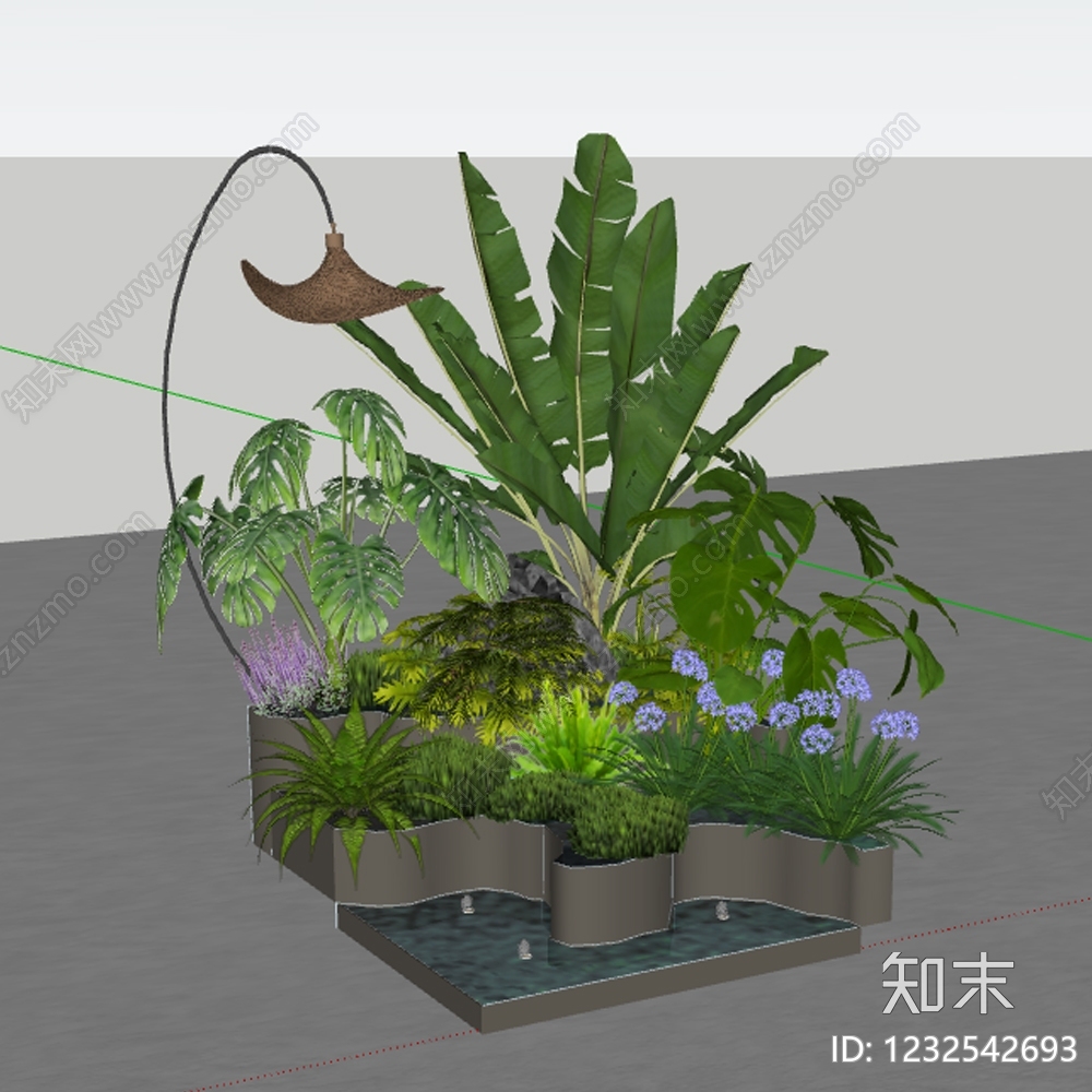现代植物组合SU模型下载【ID:1232542693】