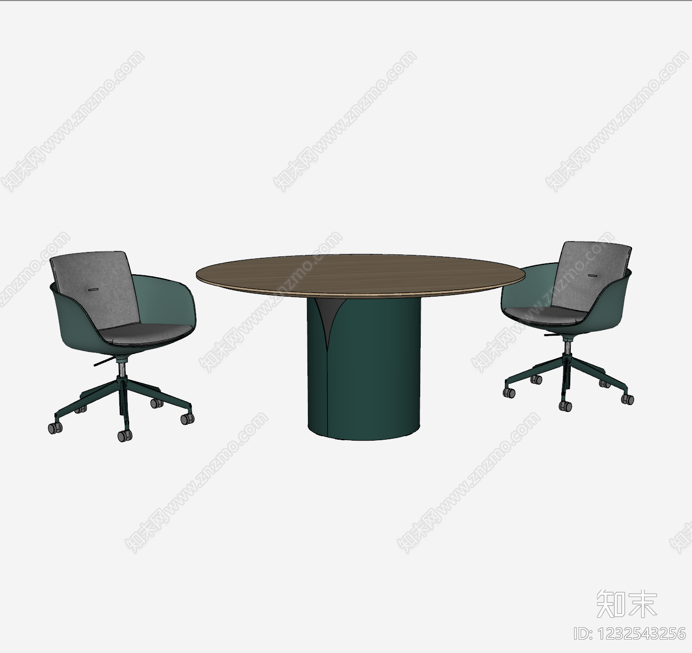 现代简约办公桌椅SU模型下载【ID:1232543256】