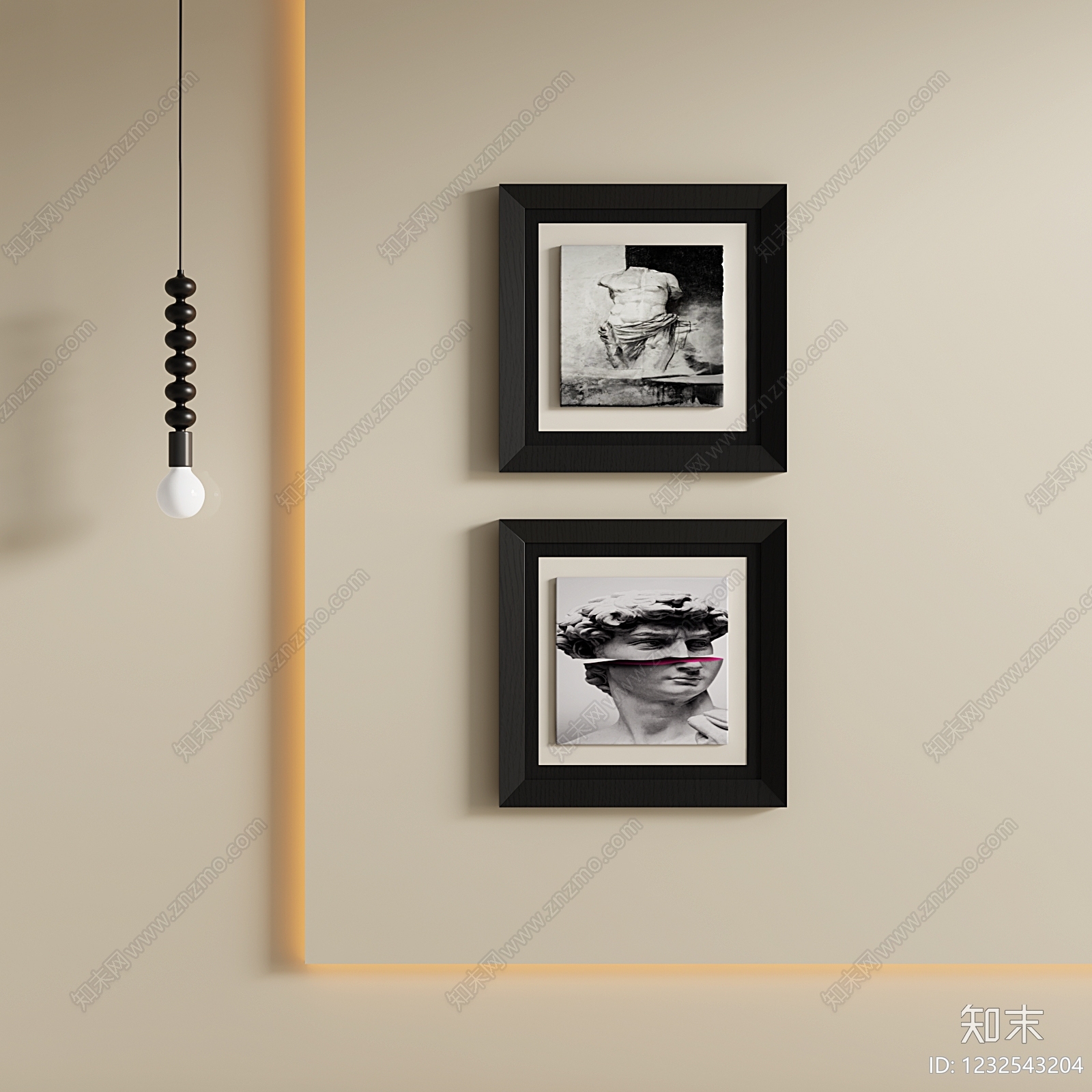 极简挂画SU模型下载【ID:1232543204】