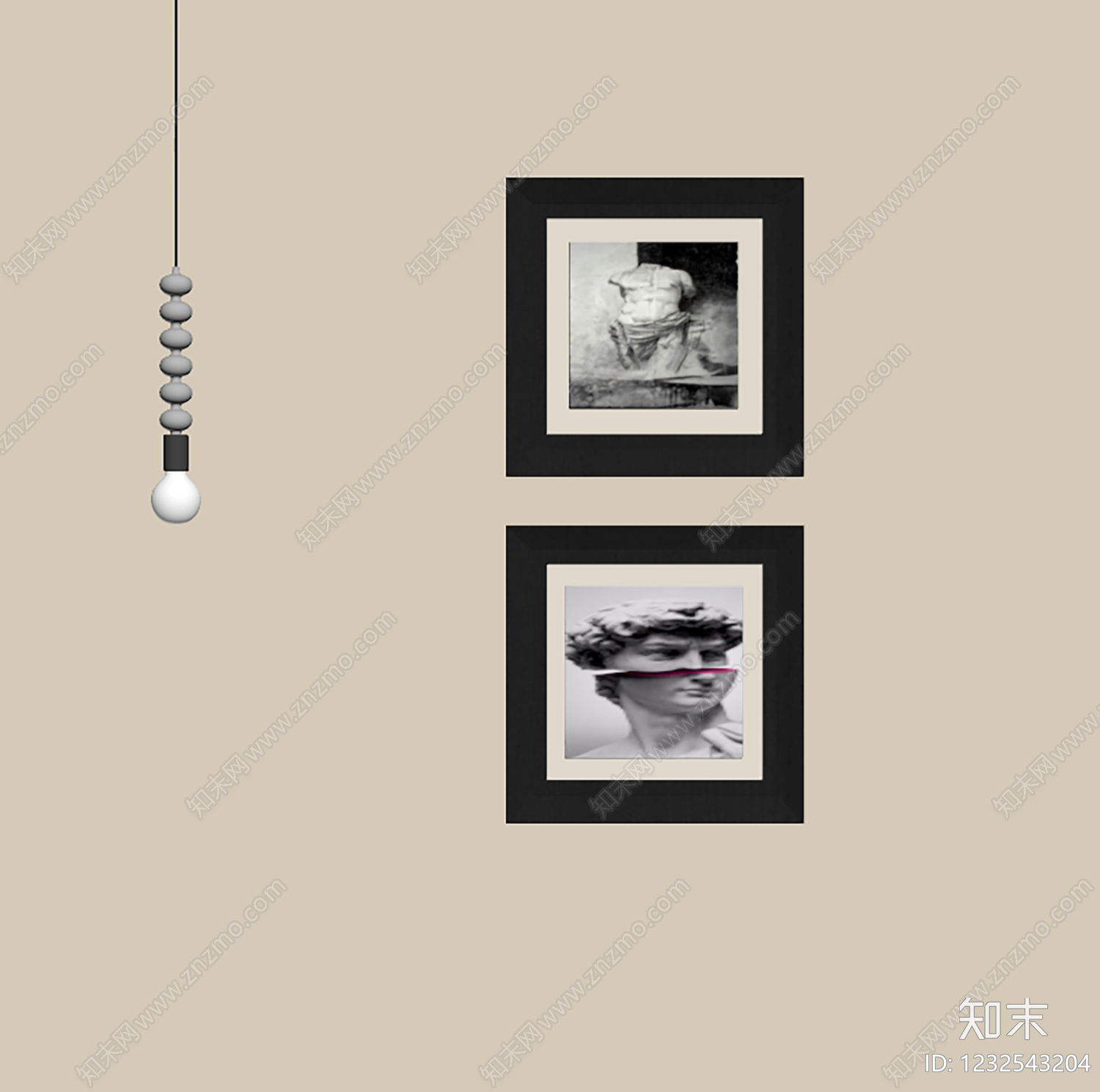 极简挂画SU模型下载【ID:1232543204】