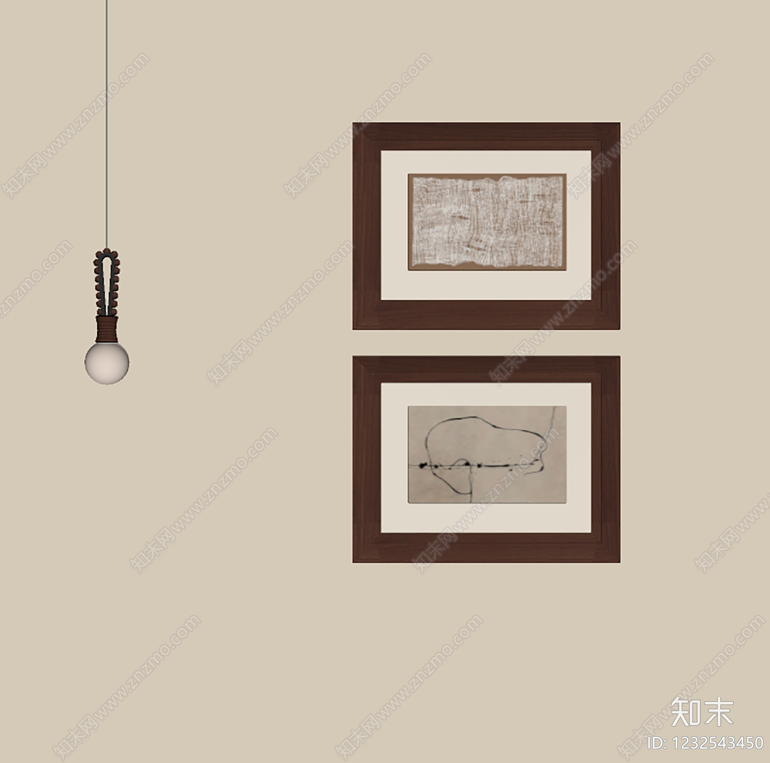 中古风挂画SU模型下载【ID:1232543450】