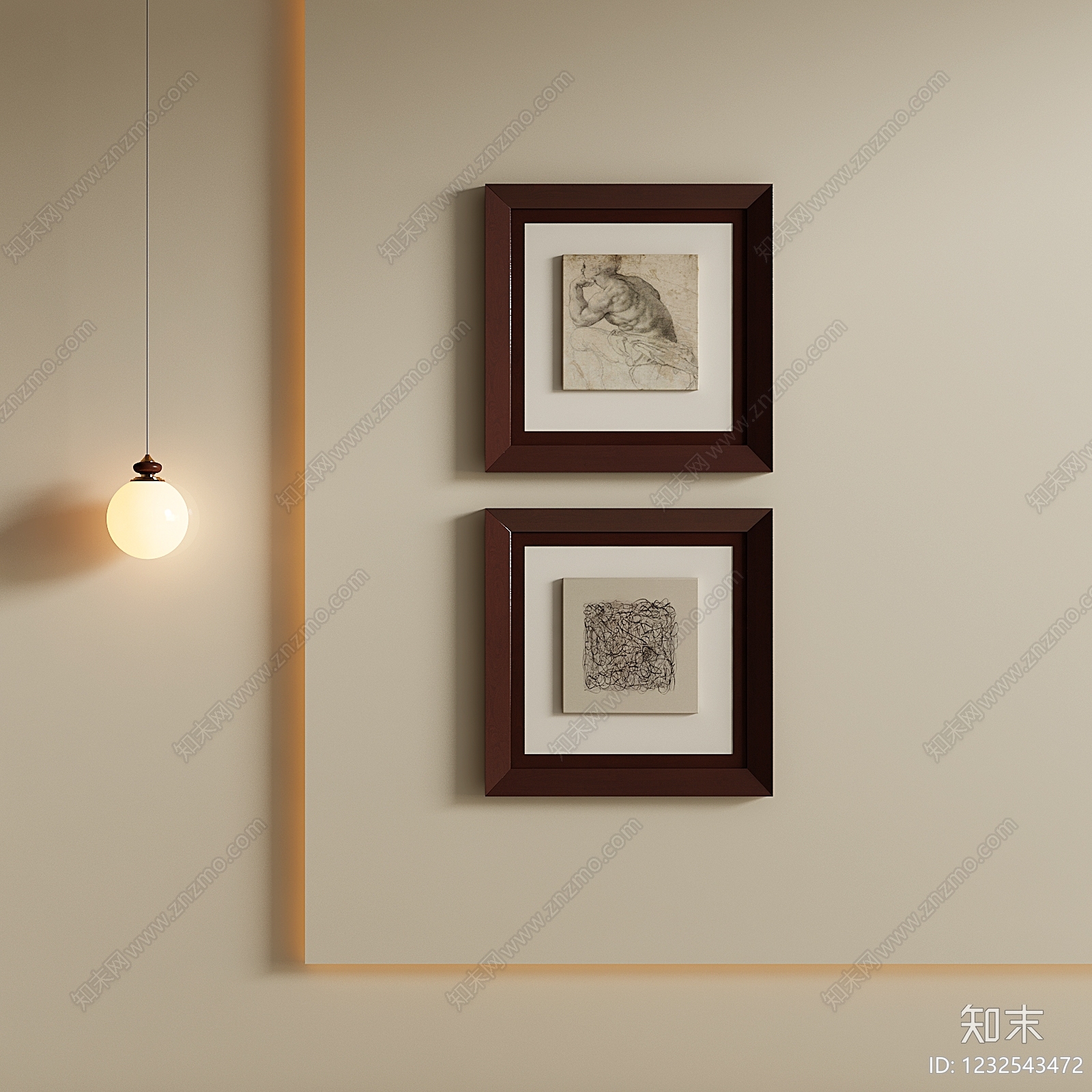 极简挂画SU模型下载【ID:1232543472】