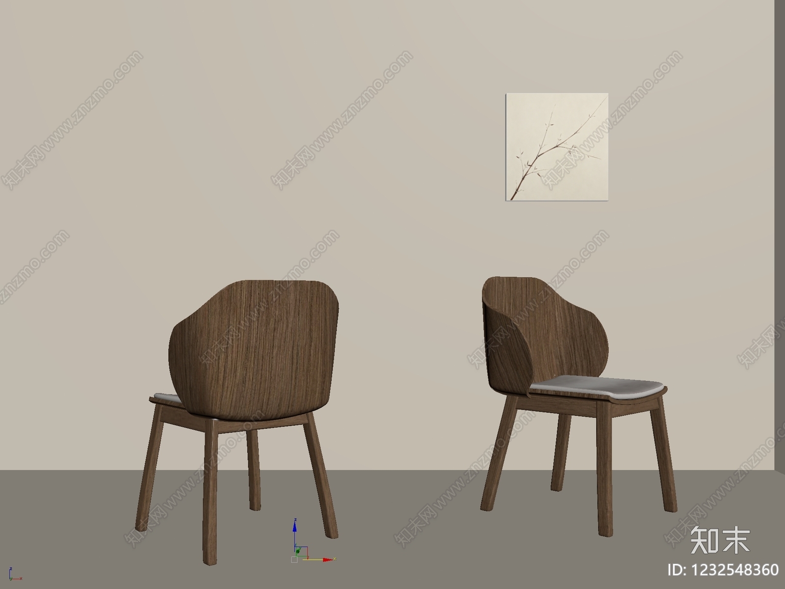 北欧餐椅SU模型下载【ID:1232548360】
