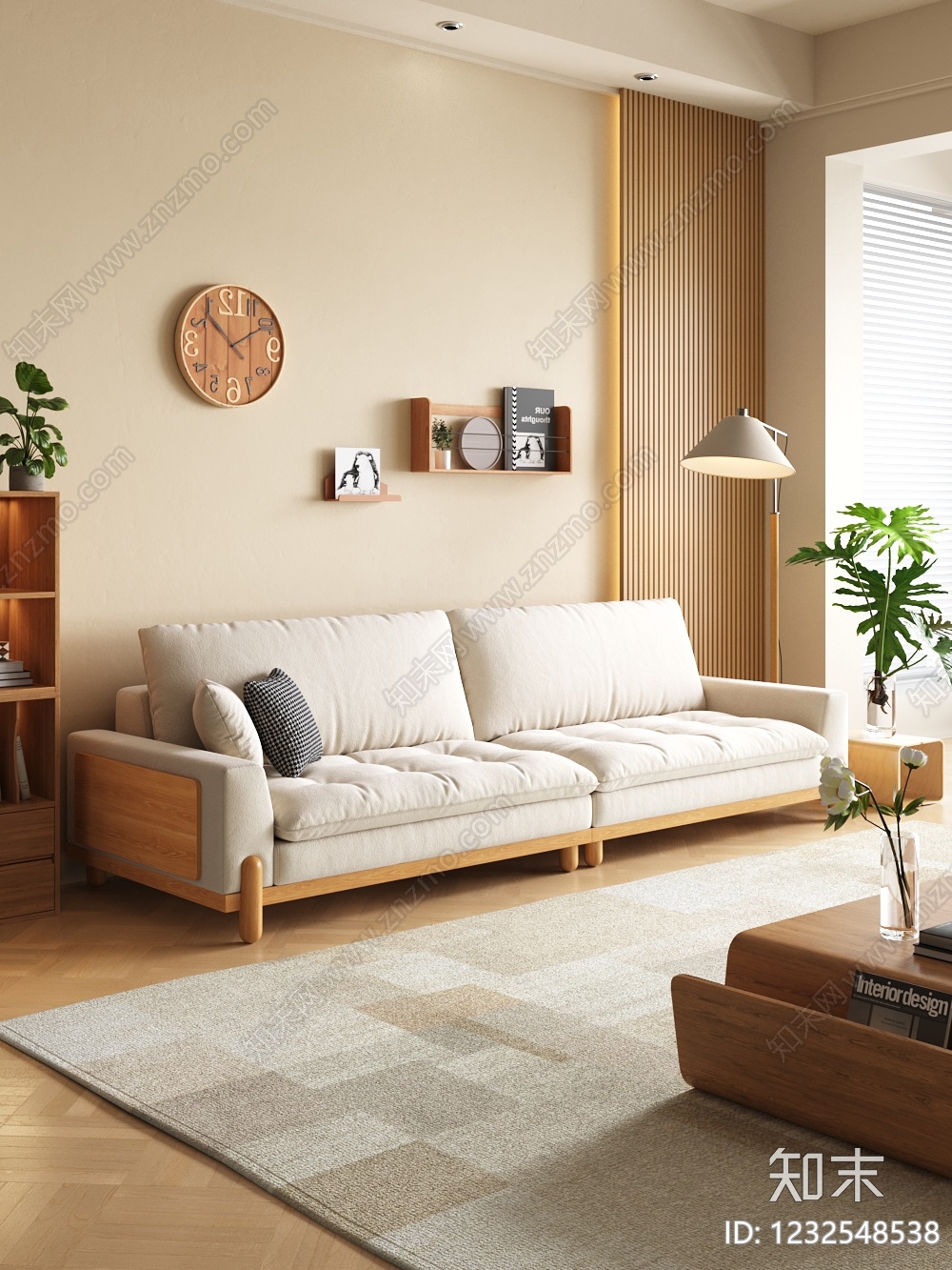 原木风多人沙发3D模型下载【ID:1232548538】