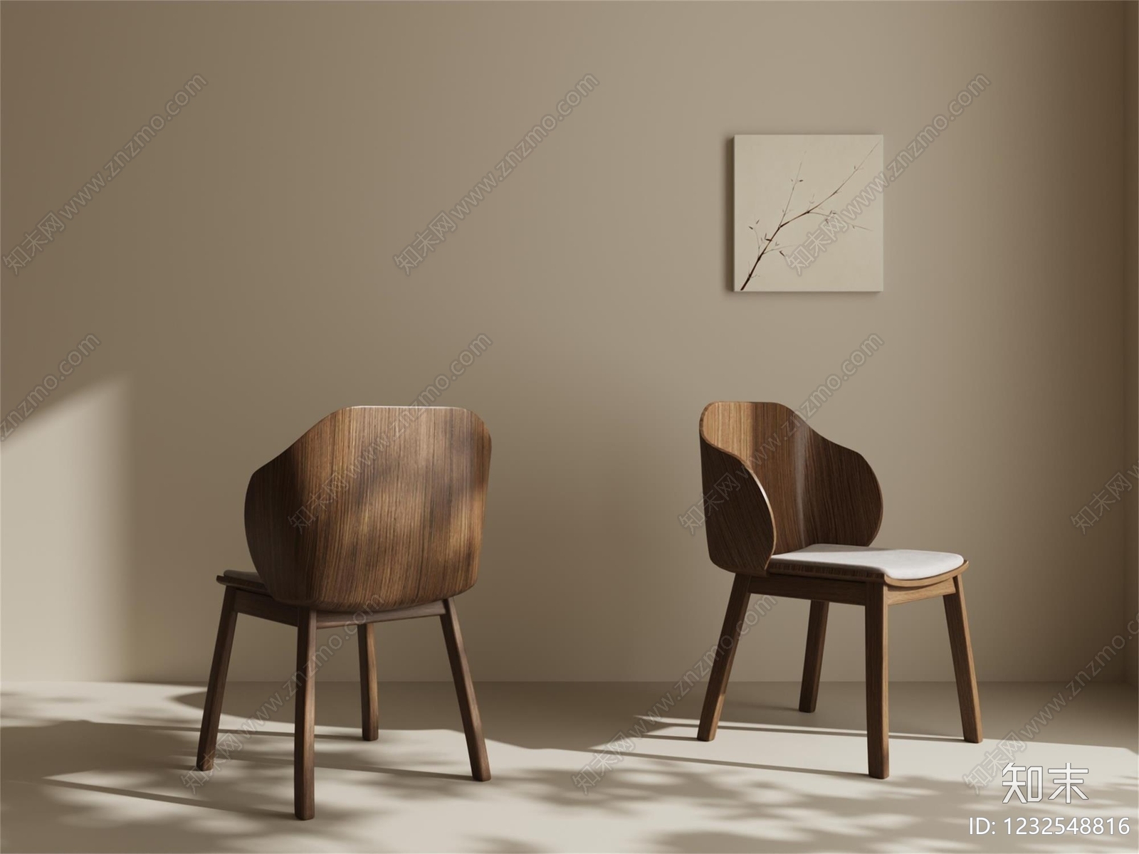 极简餐椅3D模型下载【ID:1232548816】