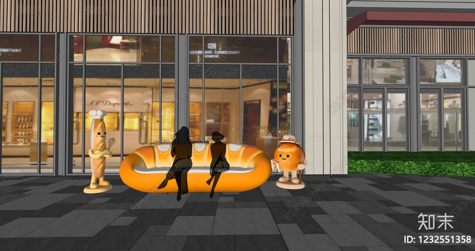 现代商业美陈SU模型下载【ID:1232551358】