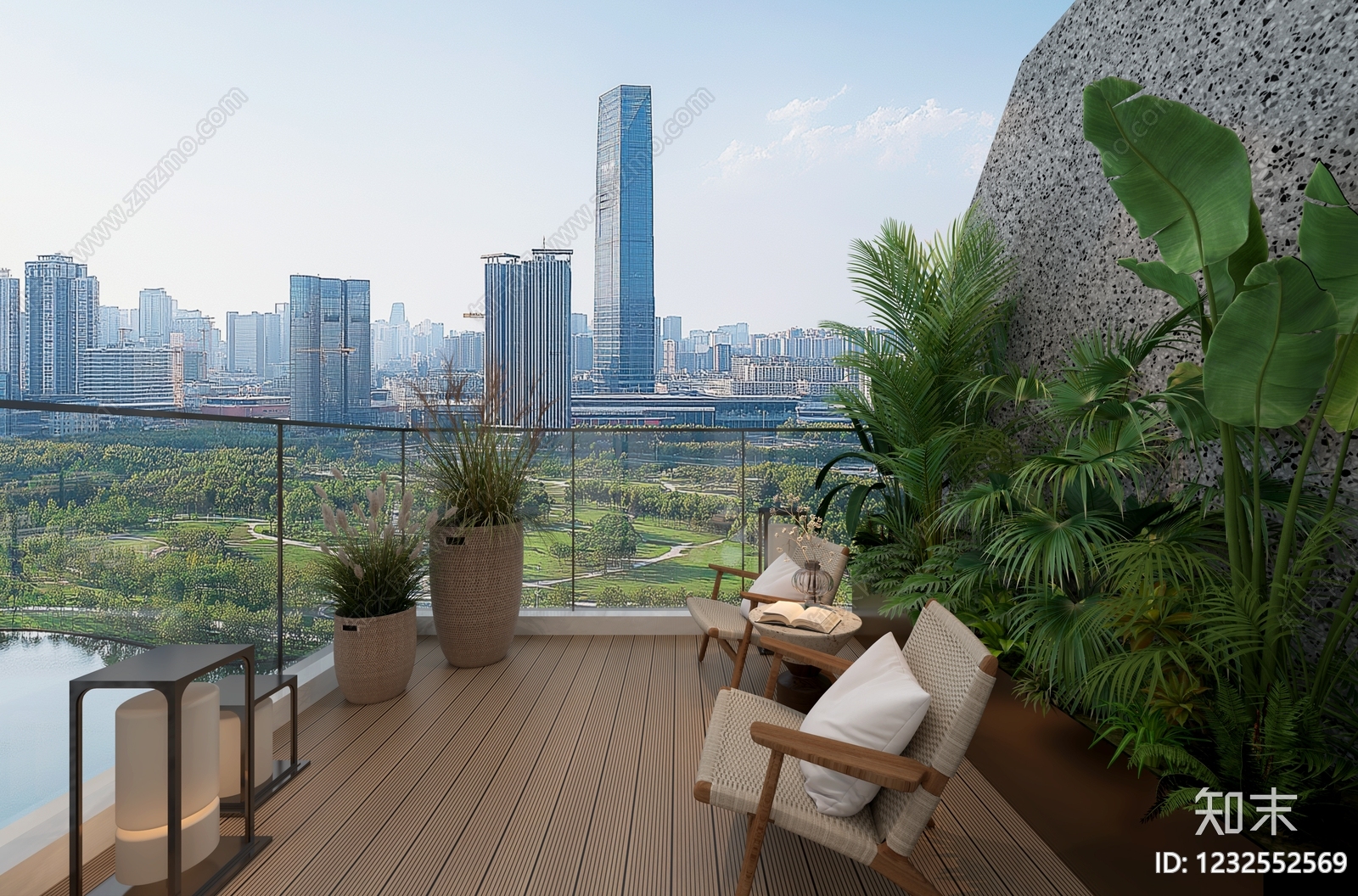 现代简约阳台3D模型下载【ID:1232552569】