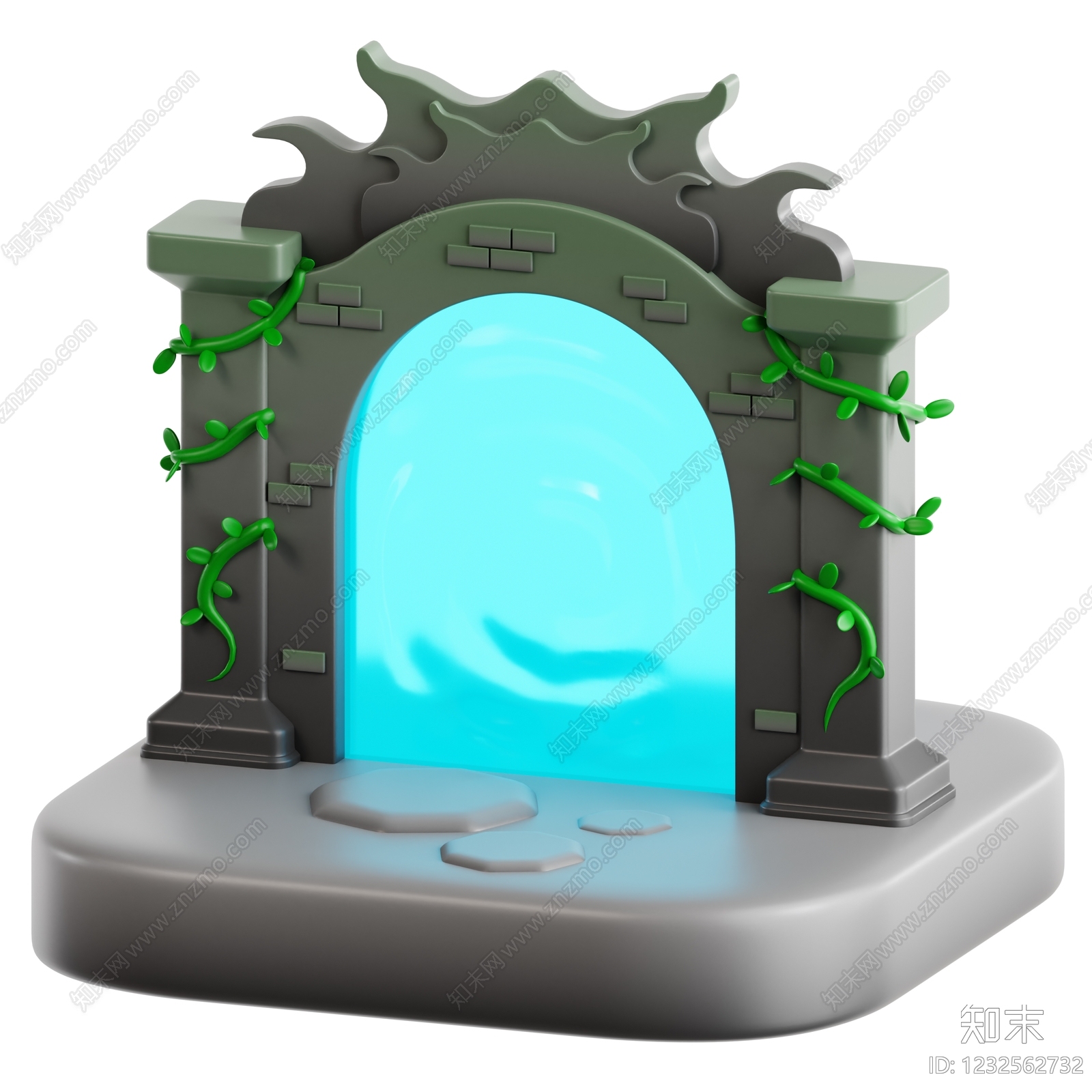 奇幻雕塑摆件3D模型渲染效果图