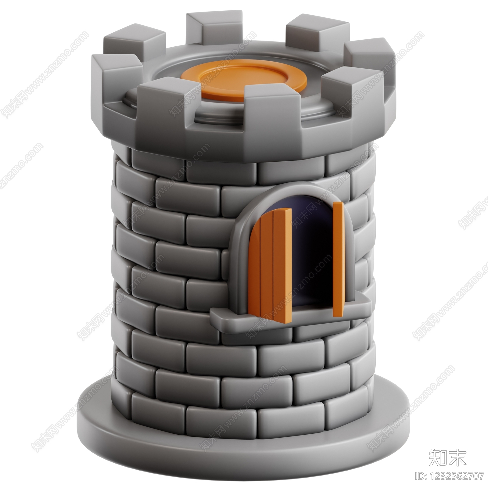 欧式古建雕塑摆件3D模型渲染效果图
