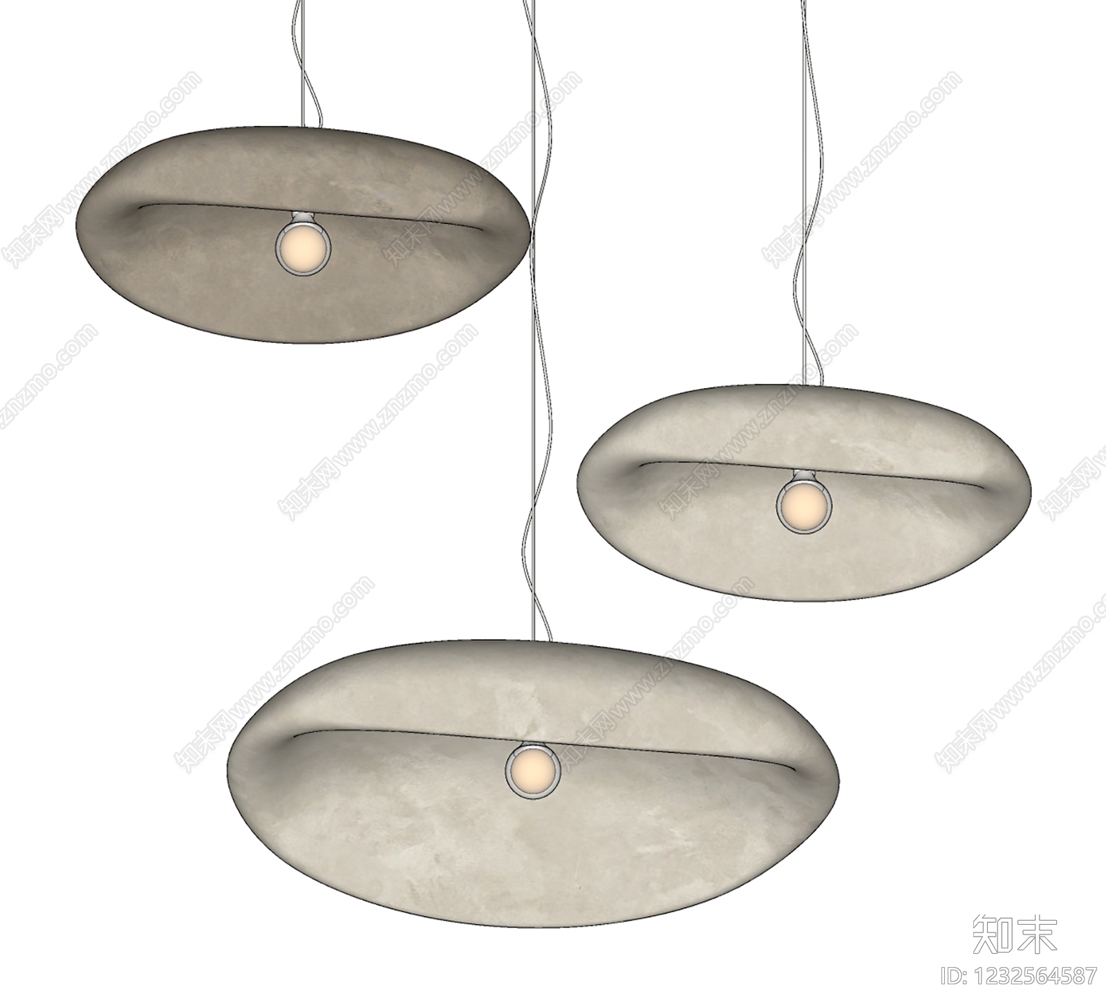 侘寂吊灯SU模型下载【ID:1232564587】