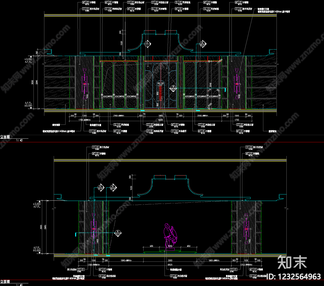售楼处cad施工图下载【ID:1232564963】