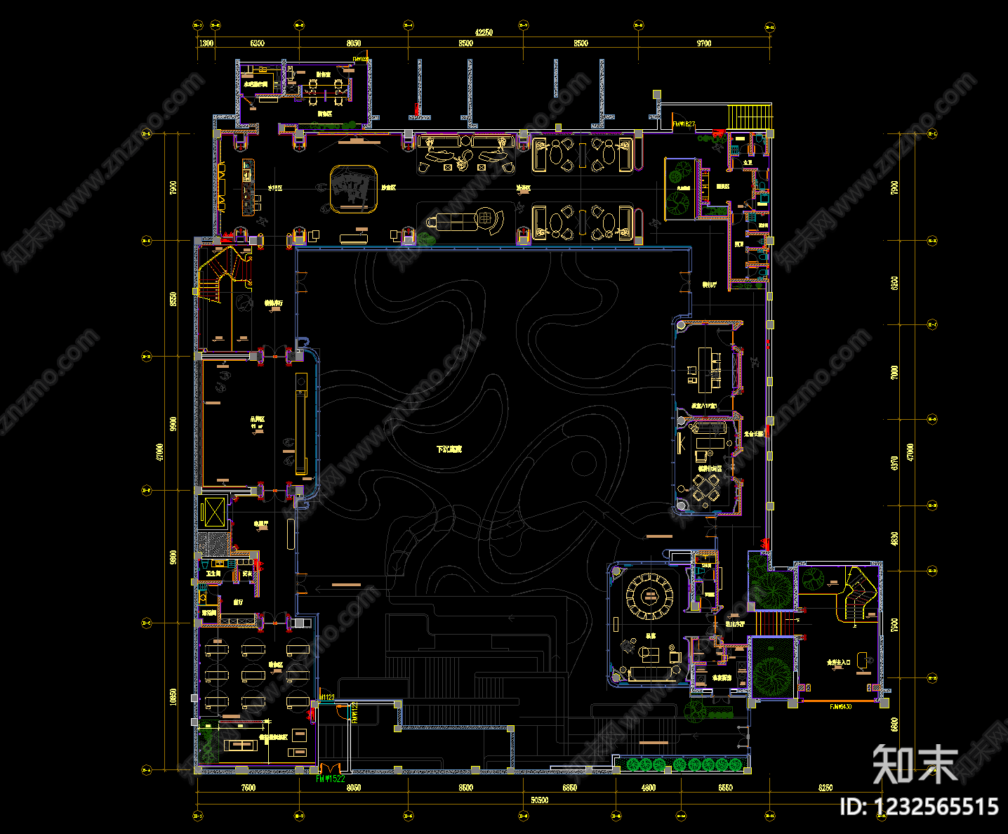 售楼处cad施工图下载【ID:1232565515】