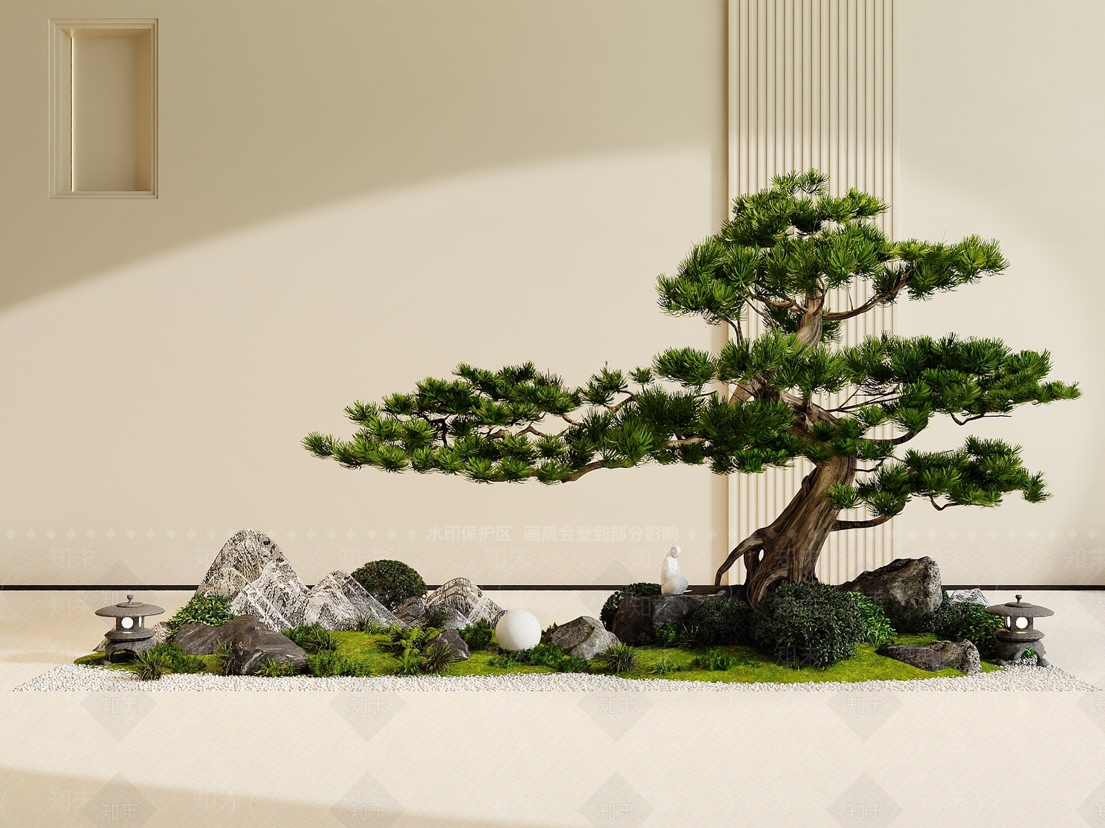 禅意室内景观3D模型下载【ID:1232566797】