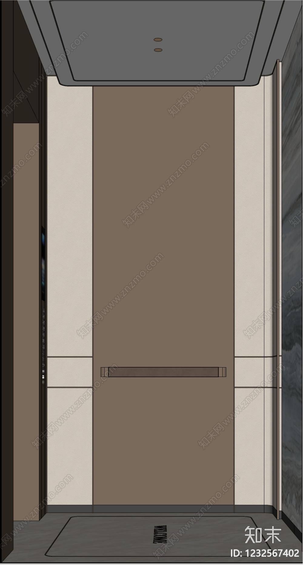 轻奢电梯厅SU模型下载【ID:1232567402】