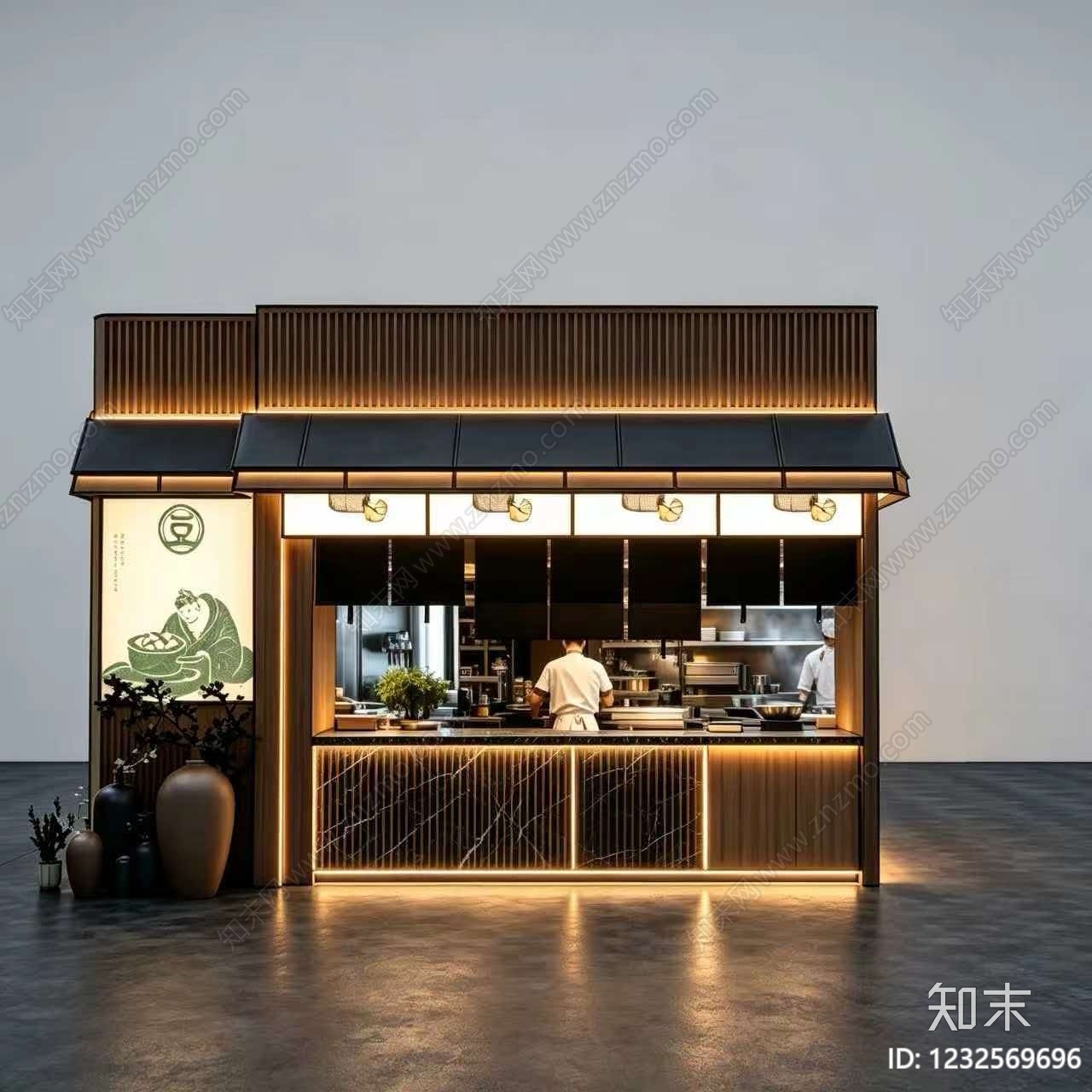 新中式其他店铺SU模型下载【ID:1232569696】