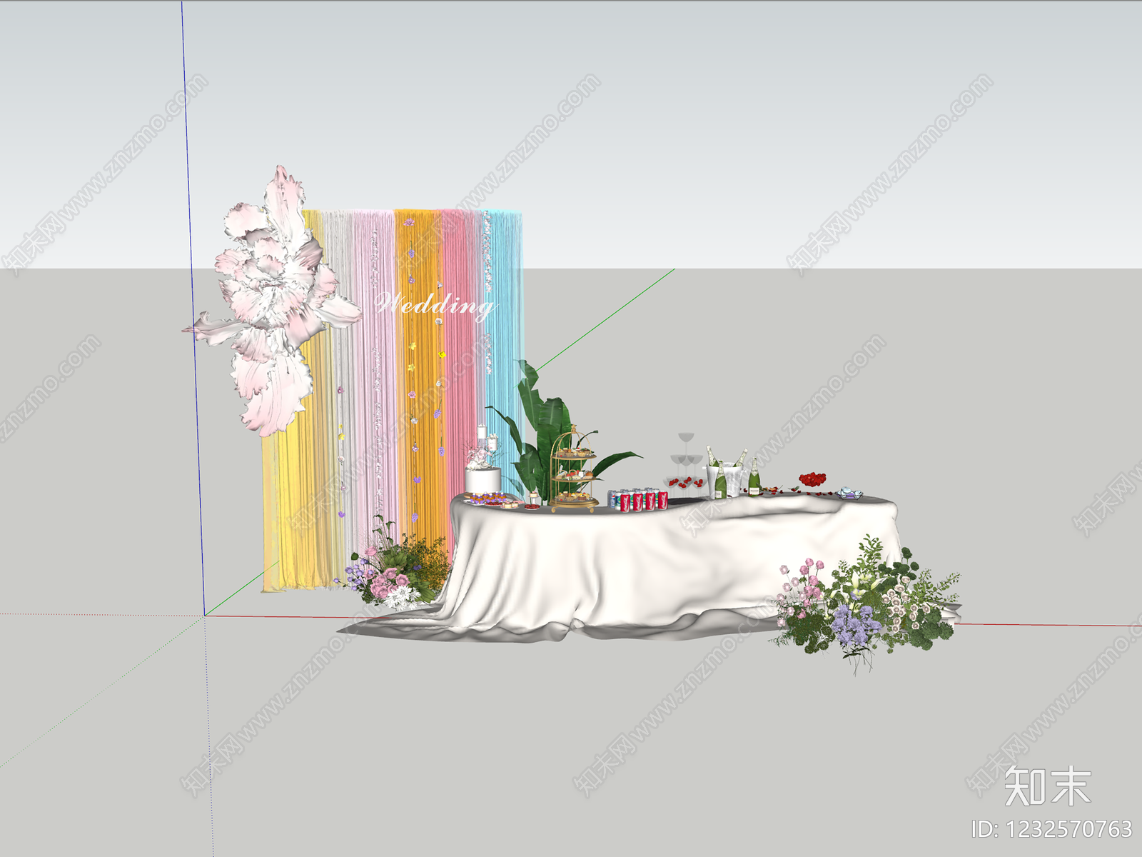波西米亚甜品台SU模型下载【ID:1232570763】
