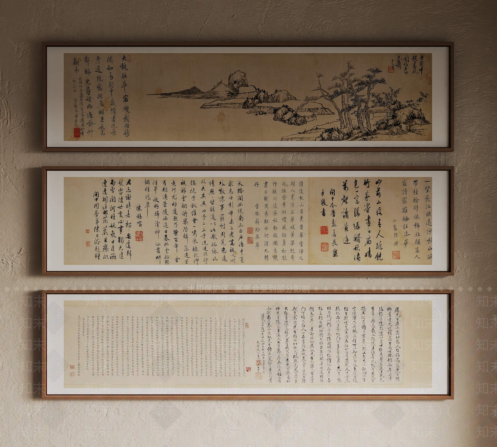 新中式挂画组合SU模型下载【ID:1232576791】