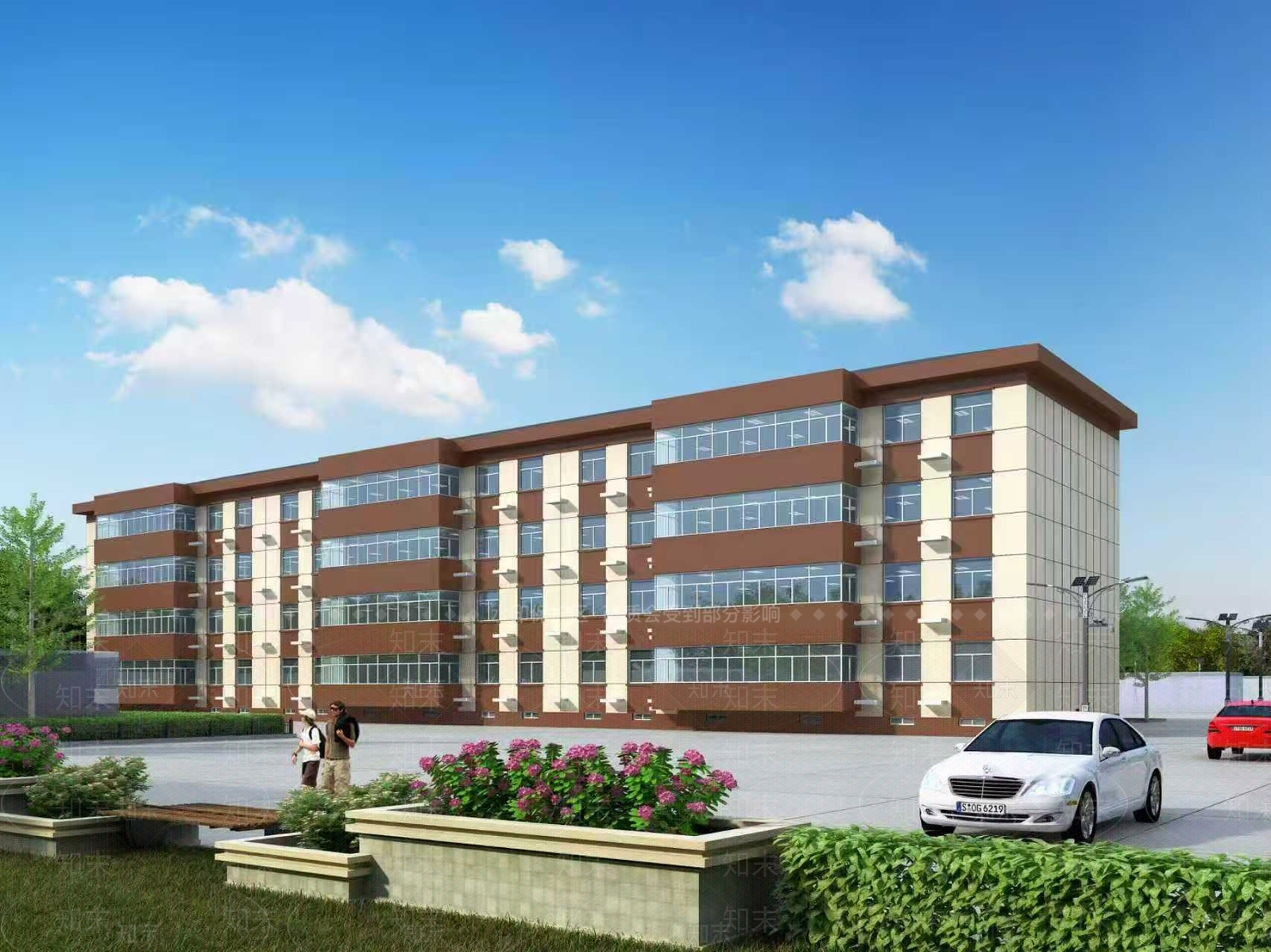 现代主义多层住宅楼3D模型下载【ID:1232589221】