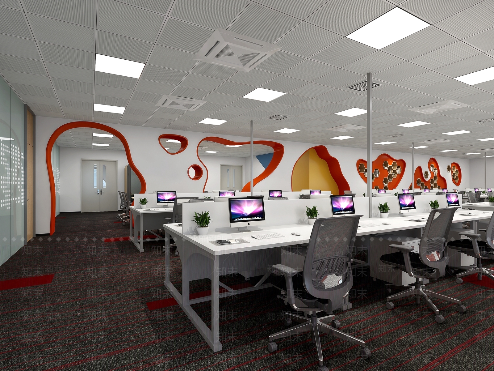 现代办公区3D模型下载【ID:1232589820】